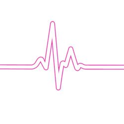 A pink heartbeat line.
