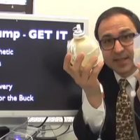 Dr. Rodriguez holding a pain pump
