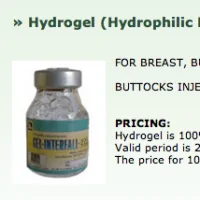 A screenshot of a product description of hydrogel for butt injection.