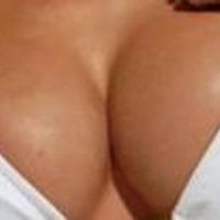 A woman's cleavage.