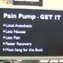 A photo of a computer screen showing a list of advantages of using pain pumps.