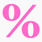 A pink percent sign.